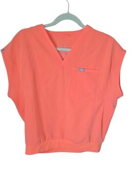 Figs Scrub Top Orange Medium